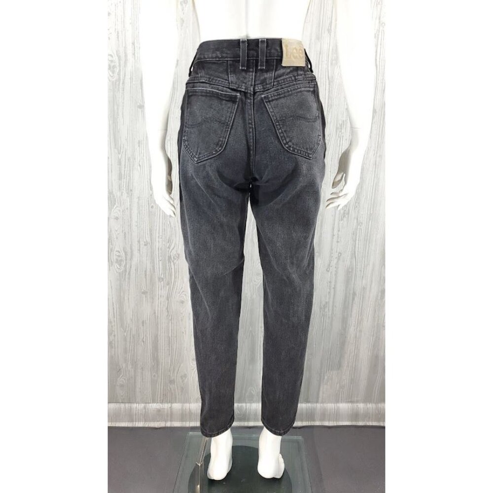 Vintage 90s Black Jean Lee Tapered Mom Jeans High Waist Retro Streetwear Basic - Picture 4 of 10